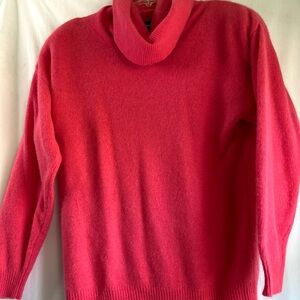 Wainscot deep coral angora rabbit hair blend cowl neck sweater  SZ  S